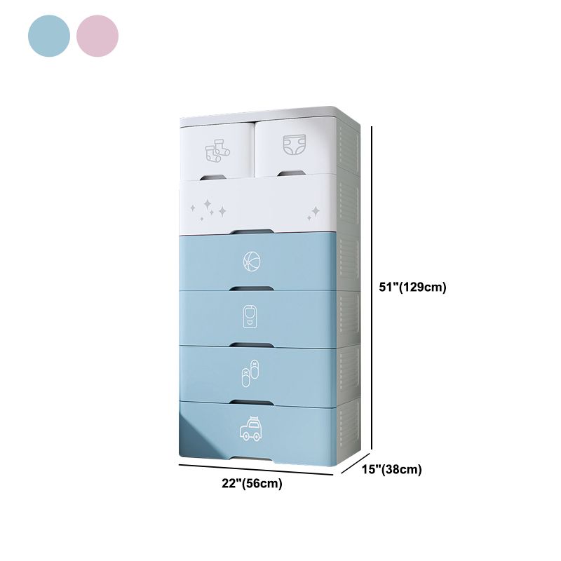 Contemporary Style Non-Hanging Armoire Plastic Storage Cabinet with Drawers