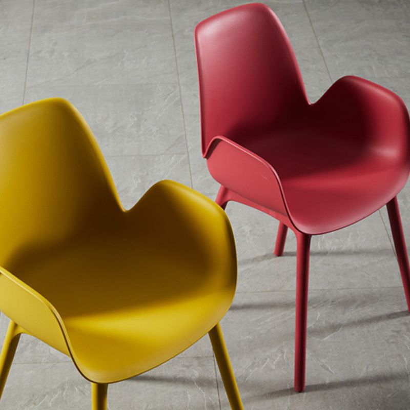 Scandinavian Style Arm Dining Chairs Plastic Home Dining Side Chair