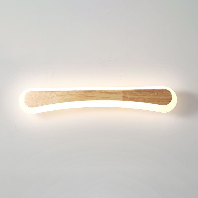 1 Light Linear Vanity Wall Lights Modern Style Wood Vanity Wall Sconce