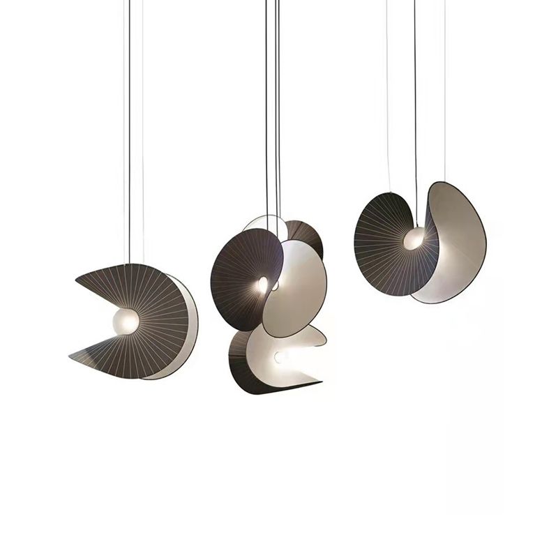 Artistic Irregular Shaped Drop Lamp Silk Fabric 1-Light Dining Room Hanging Light