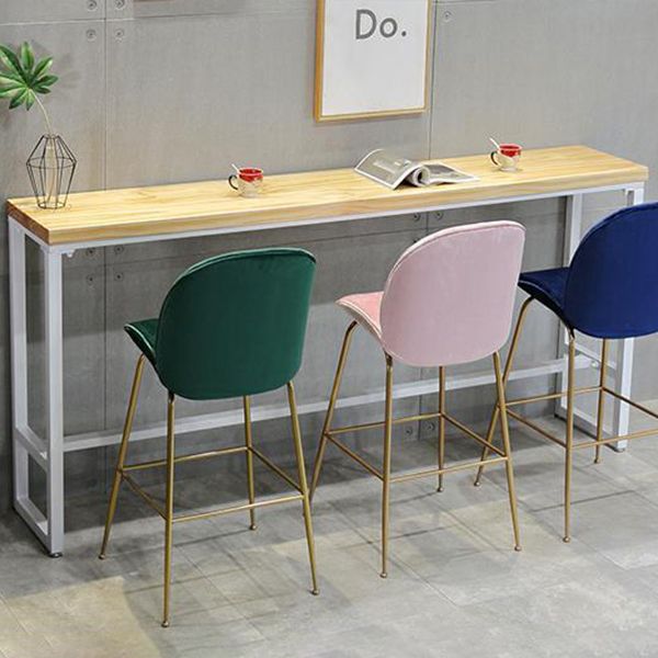 Iron and Wood Rectangular Table Modern Minimalist Home Bar Table