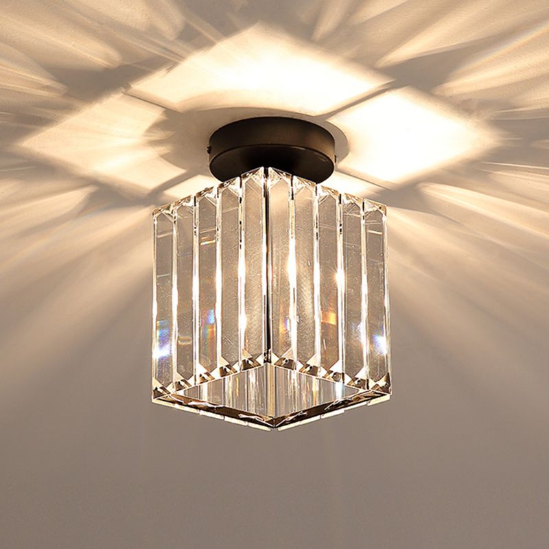 Crystal Geometric Flush Mount Light Modern Style 1 Light Flush Ceiling Light Fixtures