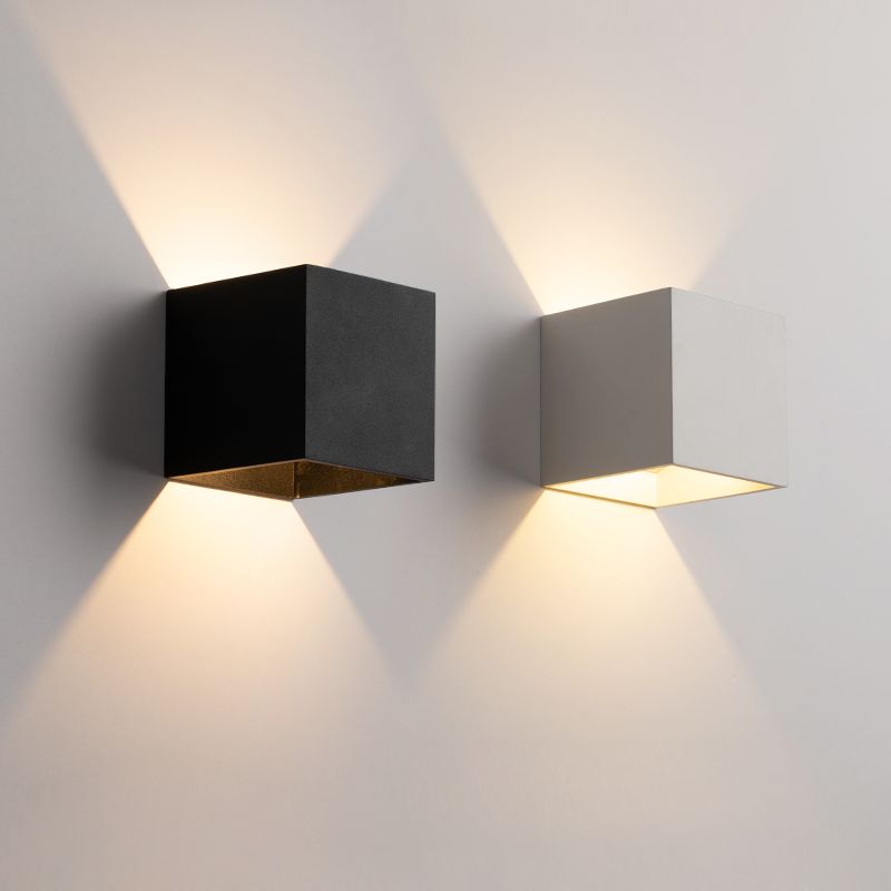 Square Shade Metal Wall Sconce Modern Style 2 Lights Wall Mount Lighting