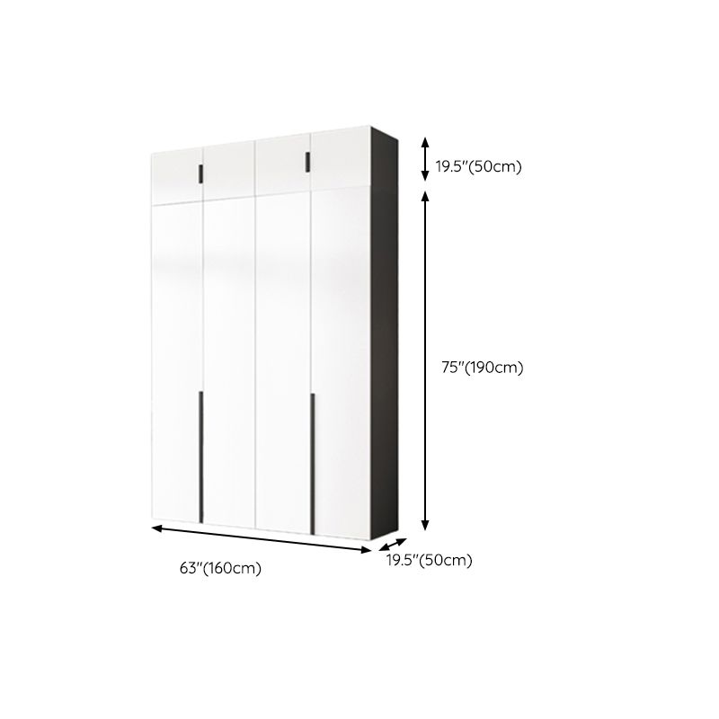 Artificial Wood Coat Locker White Kids Closet with Sliding Barn Door