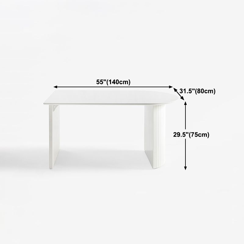 Wood Top Dining Table Traditional Luxury Dining Table with White Sled Base