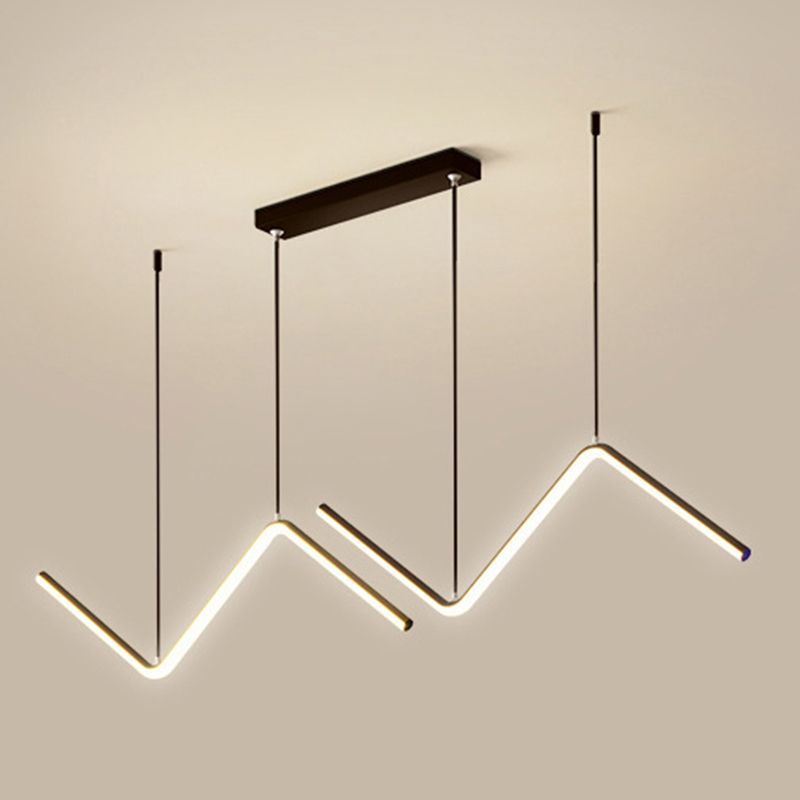 Modern Long Strip Dining Chandelier Dining Room LED Pendant Light Fixture
