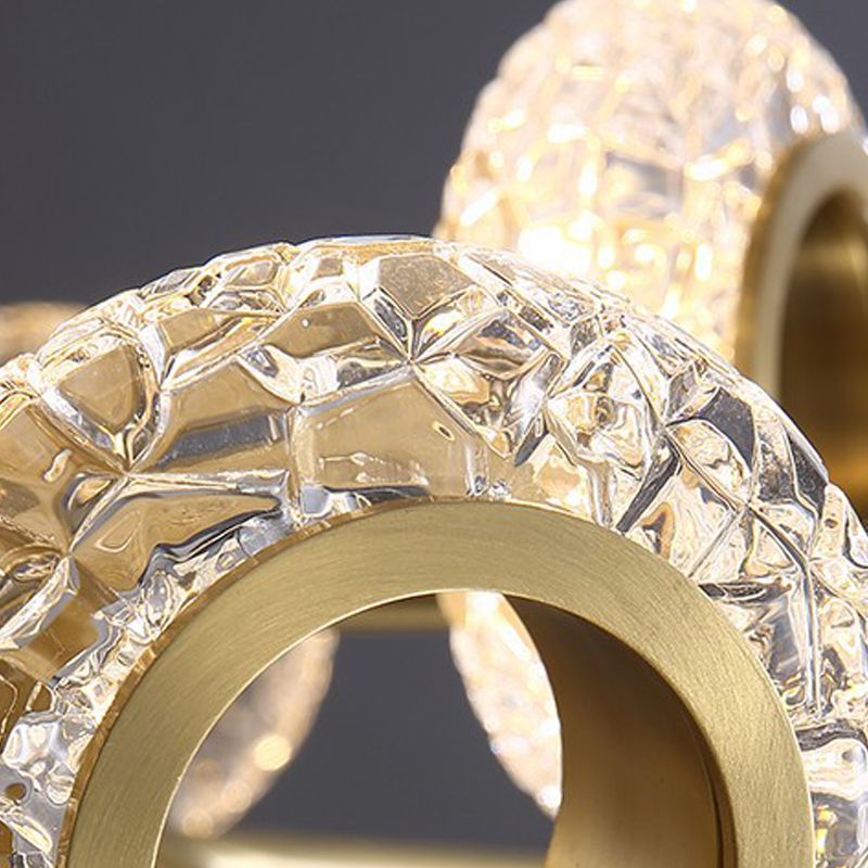 Geometrisch gouden kroonluchter postmoderne koperen kroonluchter hanger met kristal voor slaapkamer