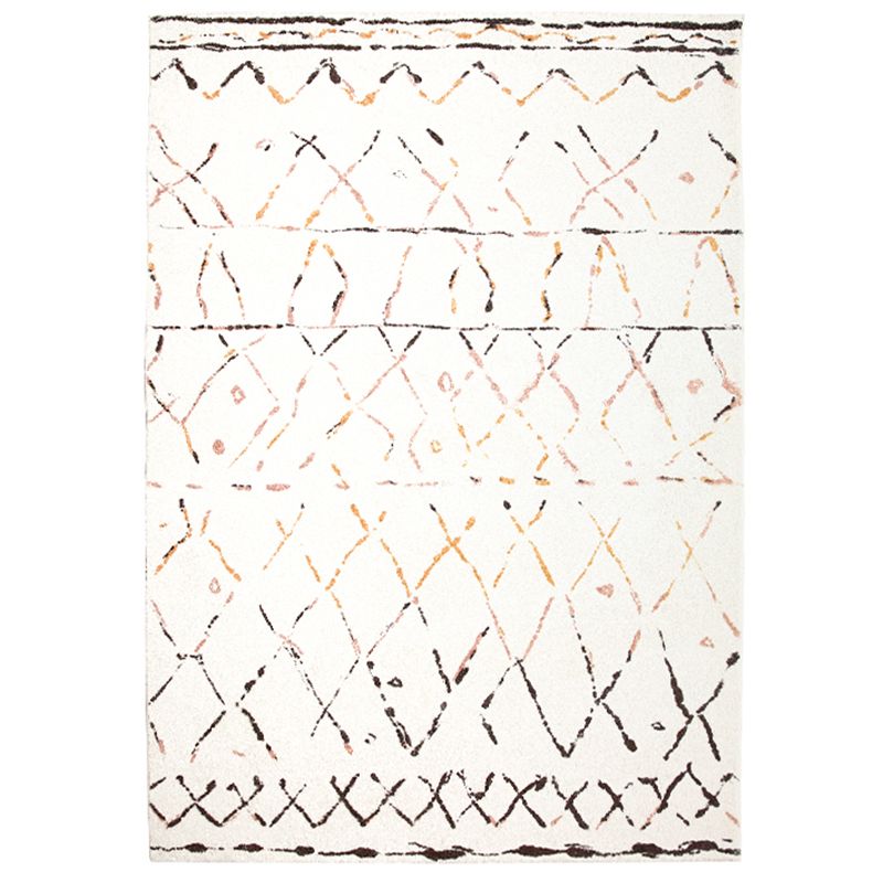 Witte toon woonkamer tapijt retro tribale totem afdruksgebied vloerkleed polyester met niet-slip achterste tapijt