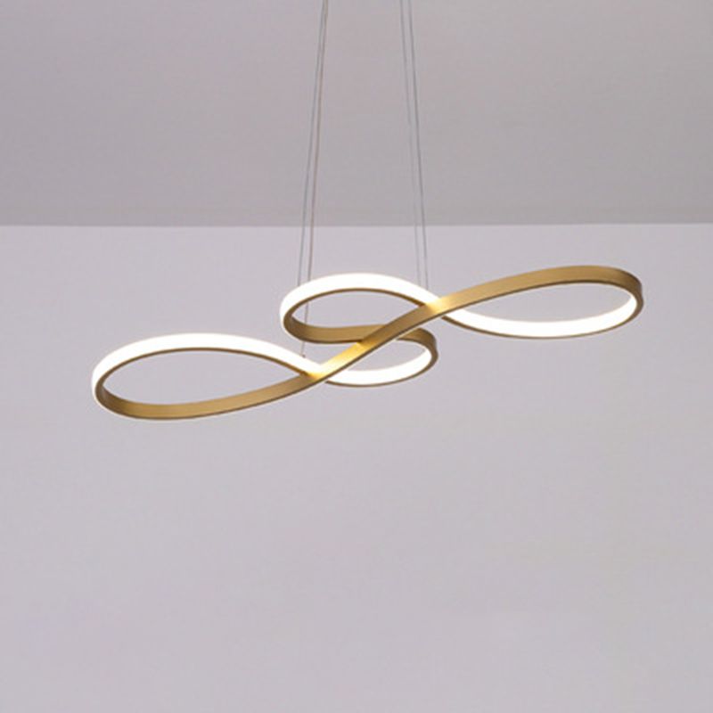 Modern Simplicity Spiral Chandelier Lamp Aluminum Hanging Pendant Lights for Restaurant