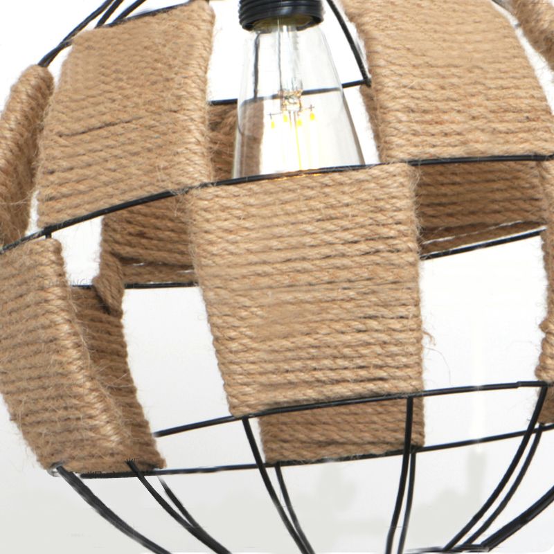 Luz de colgante comercial de cuerda Luz de restaurante sombreado de color beige industrial Luz de colgante