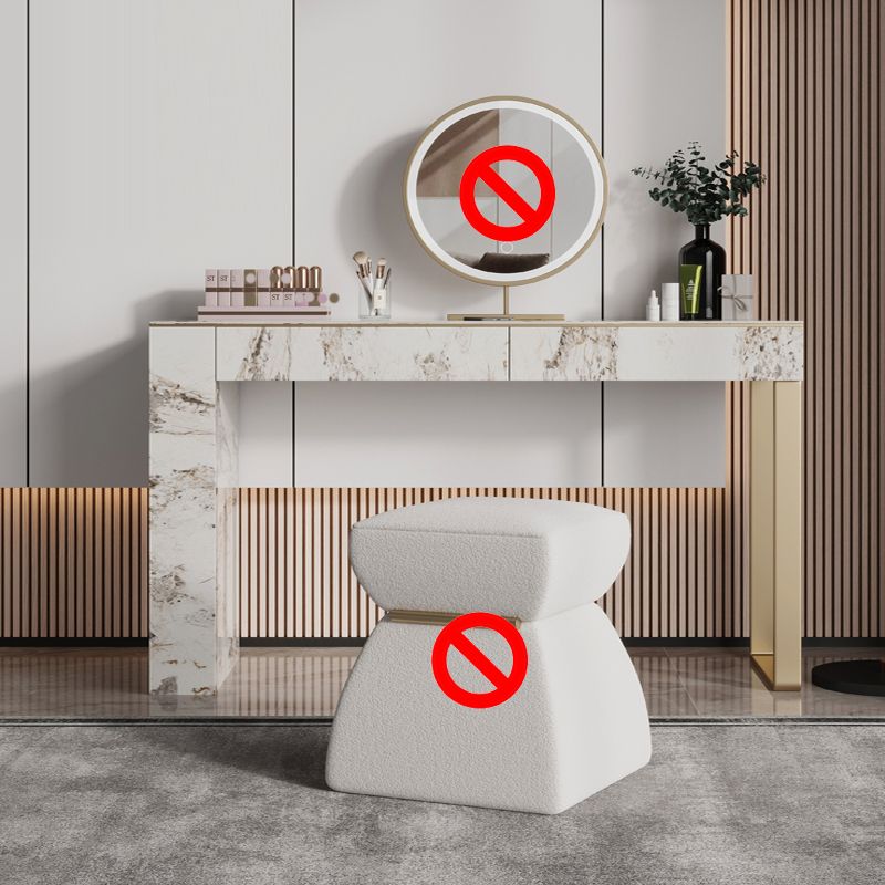 Two Piece Luxurious Vanity Set Stainless Steel and Stone Dresser