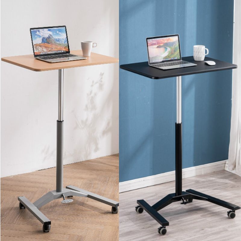 Rectangular Shaped Wood Office Writing Table Metal Legs with Wheels