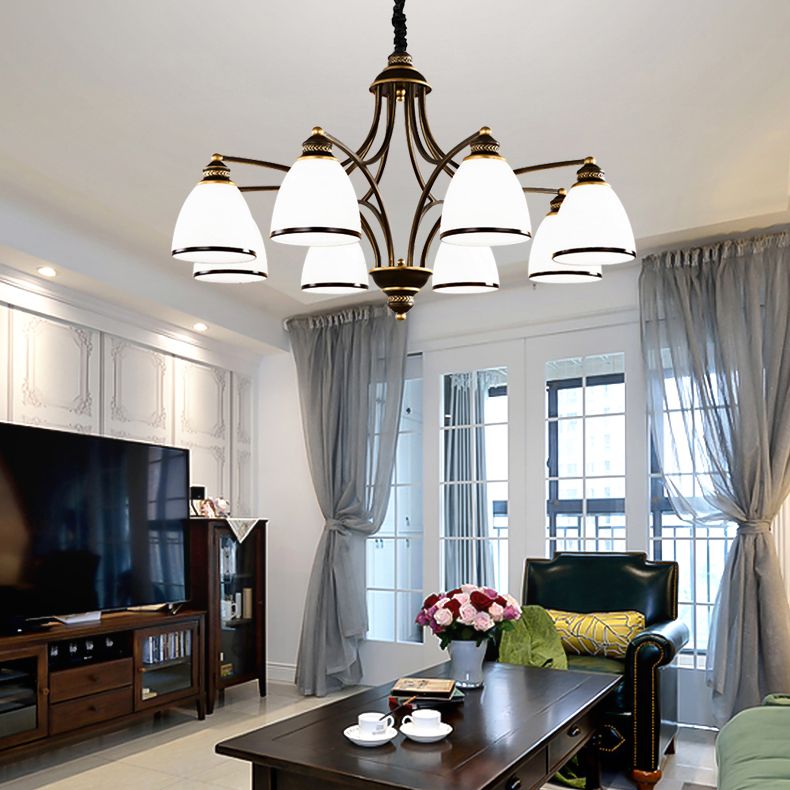 American Style Countryside Chandelier Multi Head Hanging Light for Sitting Room