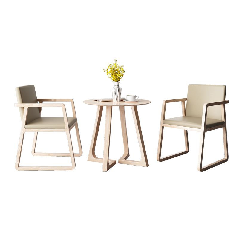 Arm Dining Chairs Modern Ash Wood Side Chairs for Dining Room
