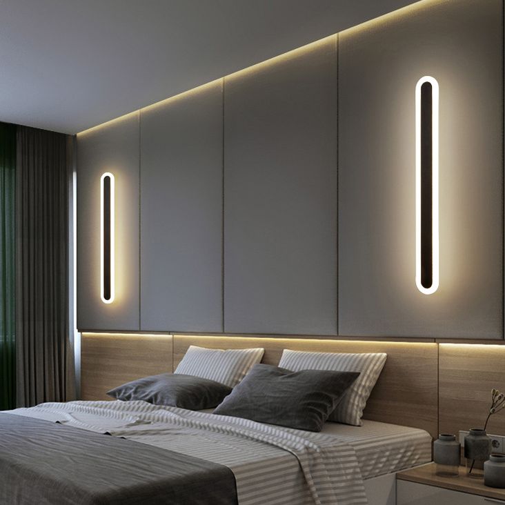 Modern Minimalist Style Linear Wall Sconce Lights Metal Wall Lighting for Living Room