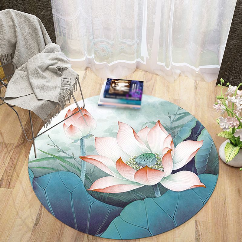 Runde mehrfarbige Gebiets Teppiche Polyesterblätter Innenteppich nicht rutschfestem Teppich für Wohnkultur