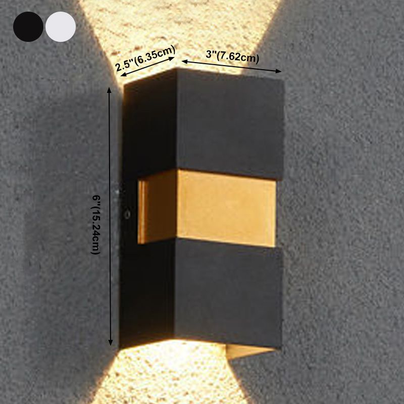 Luces de apliques de pared rectangulares de 2 luces Estilo contemporáneo de lavadora de pared de metal