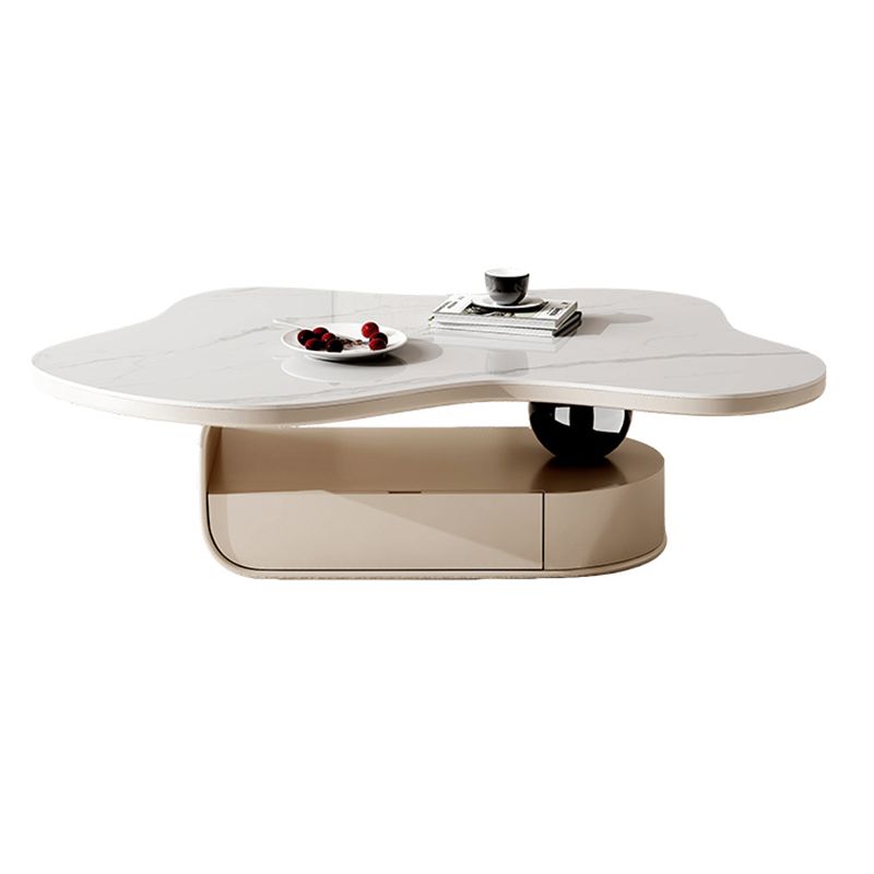 Modern Coffee Table Free Form Single Coffee Table with Storage Drawer