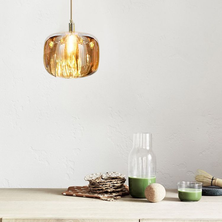 Glass Block Ceiling Pendant Light 1 Light Creative Hanging Light for Living Room Bar