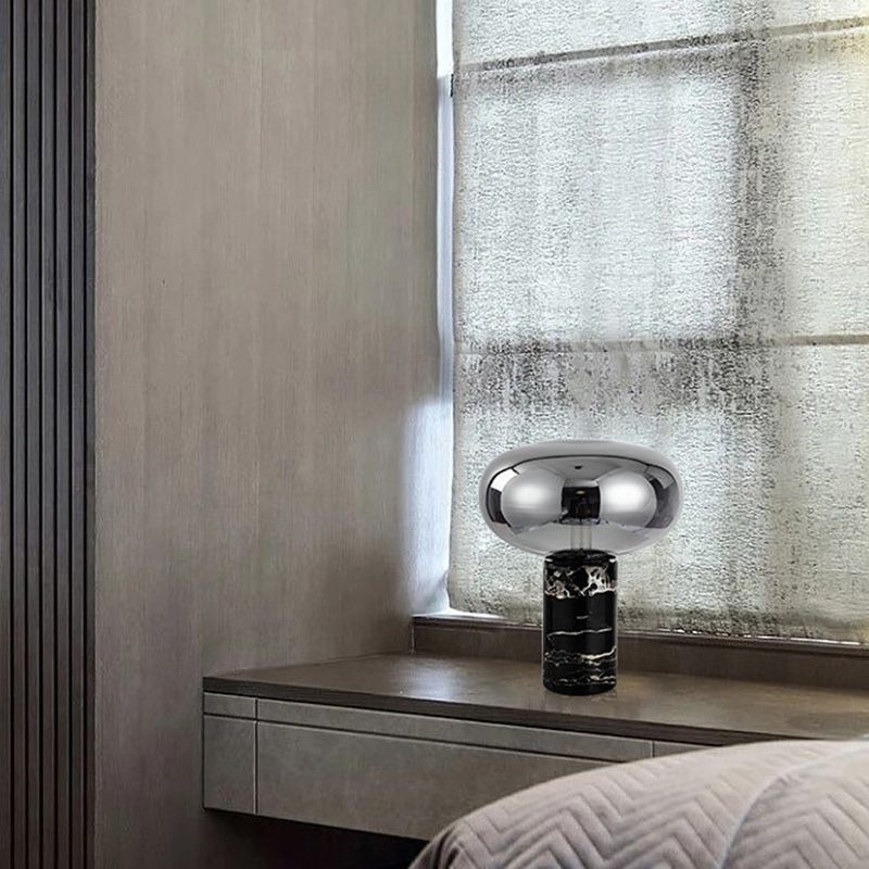 Ultra-modern Simplicity Oval Table Lamp Glass Nightstand Lamp for Bedroom