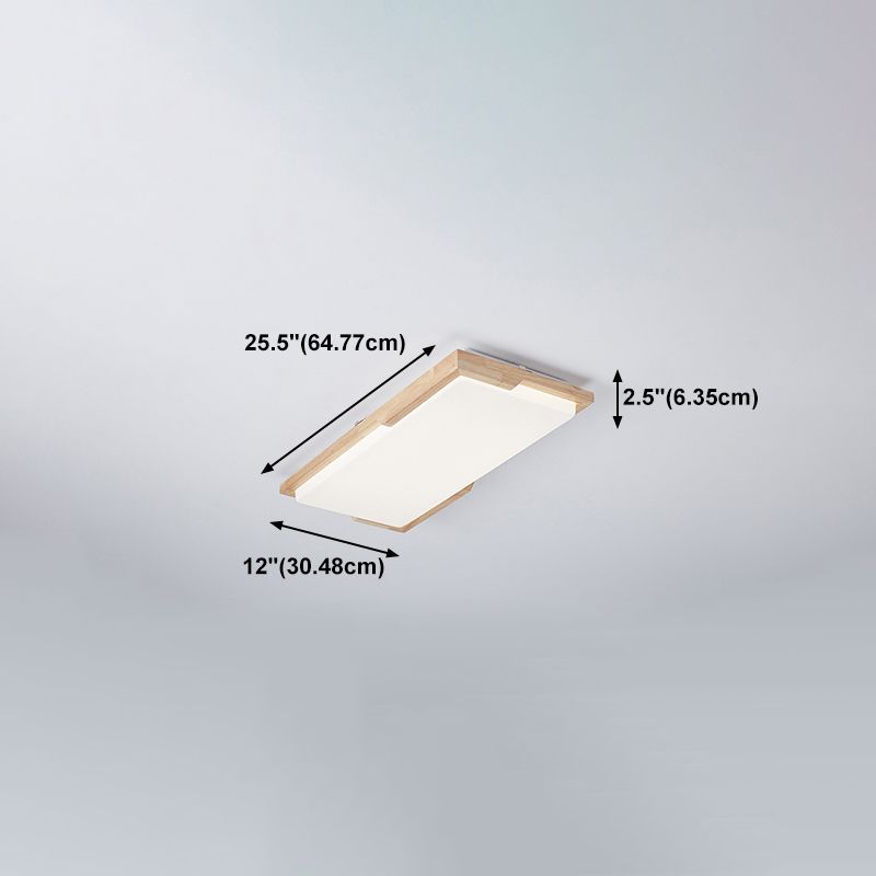 Plafonnier LED moderne en bois, luminaire de plafond encastré pour le salon