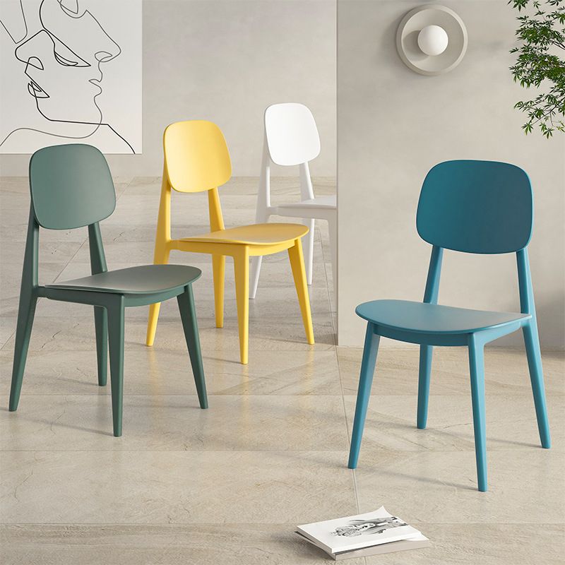 Modern Plastic Chair Open Back Dining Side Furniture in Matte Finish for Kitchen