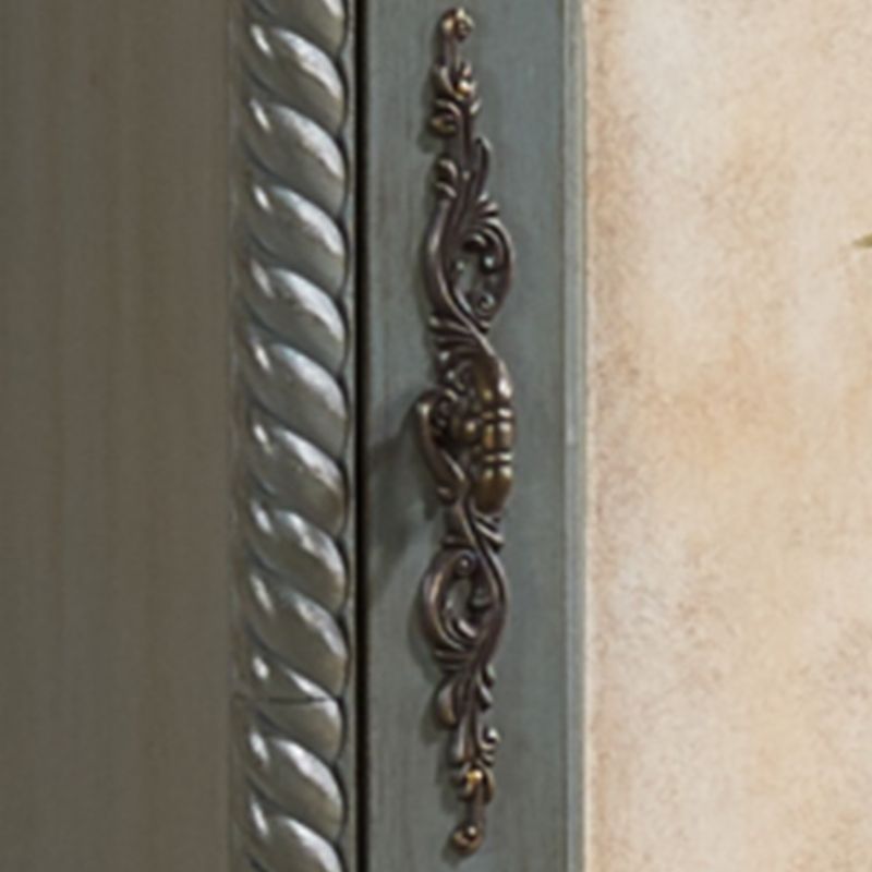 Traditional Style Storage Cabinet Wooden Armoire with Mirror