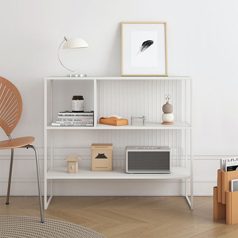 Contemporary Horizontal Metal Bookshelf Open Back Bookcase with Shelves