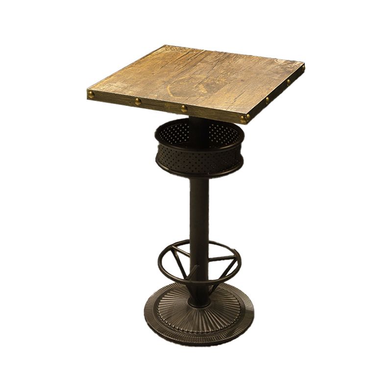 Modern Wood Storage Counter Height Table Brown Bistro Accent Dining Table