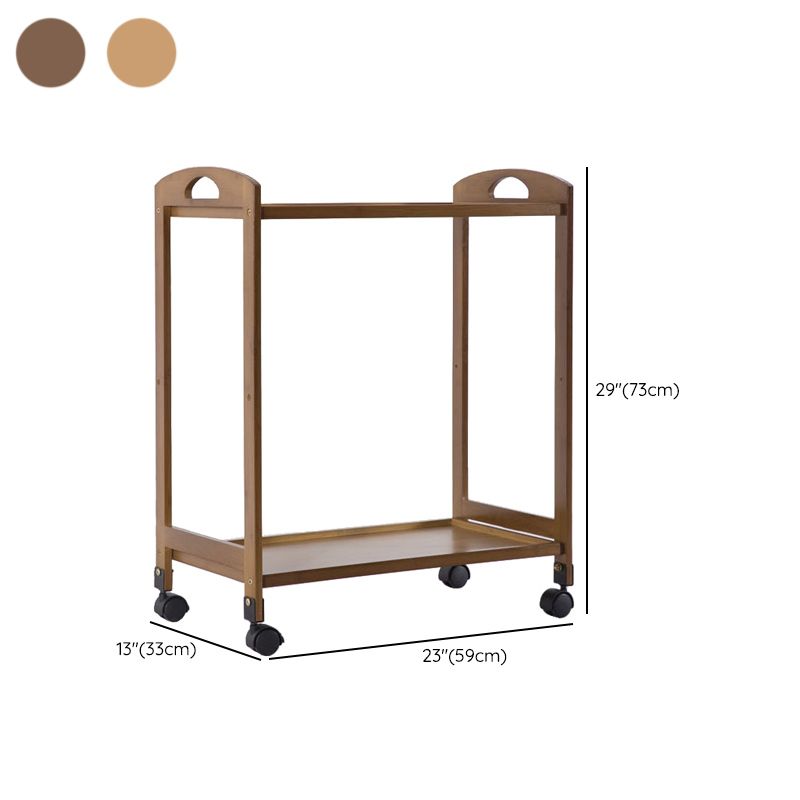 Rectangular Open Storage Prep Table Modern Dining Room Kitchen Trolley