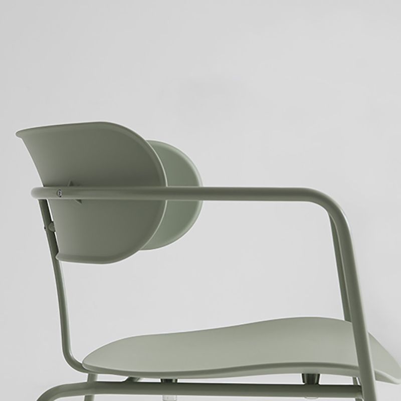 Contemporary Style Arm Chair Plastic Open Back Side Chair with Metal Base