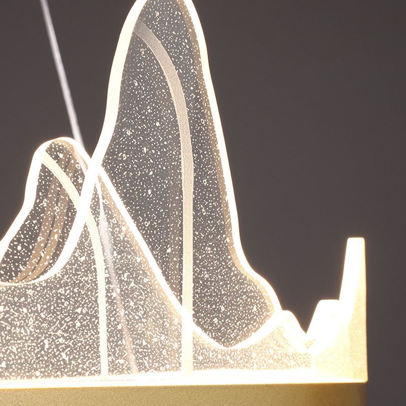 Orbicular Hanging Ceiling Light, Luxurious Acrylic Single Light Hanging Light Fixtures in Gold