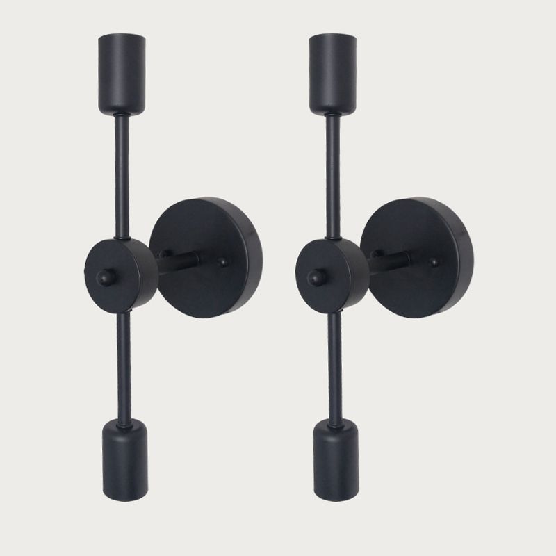 Black Modern Metal Wall Sconce Cylinder Shape Vanity Lamp for Bathroom