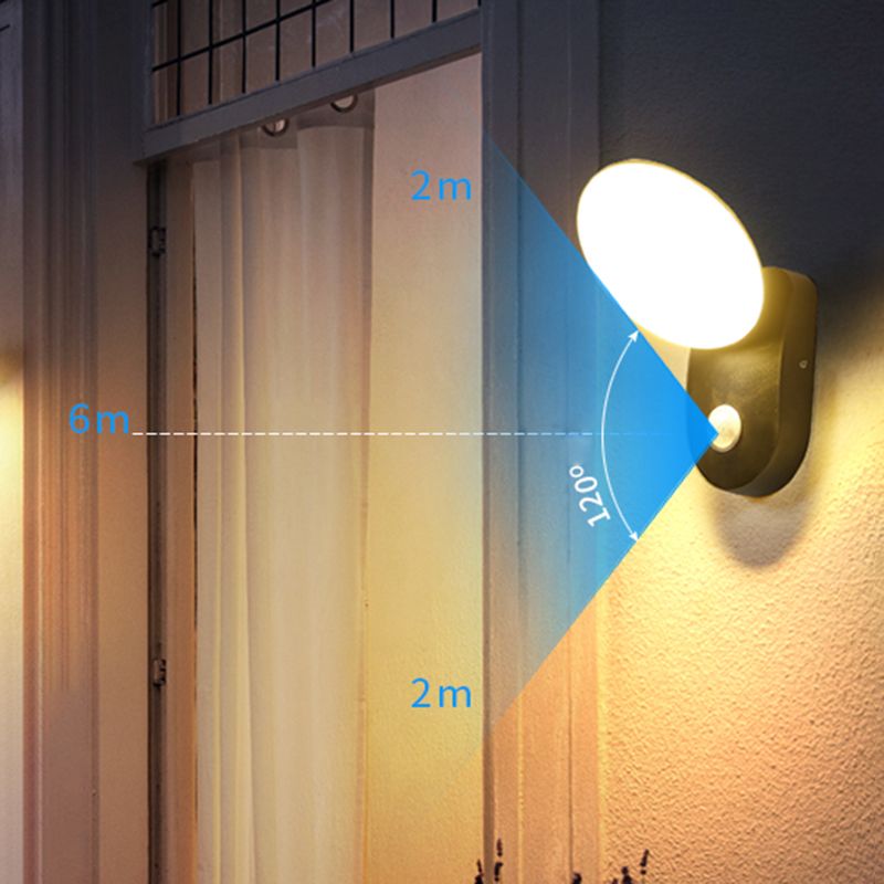 Modern Metal Wall Sconce LED Geometric Shape Wall Light with Acrylic Shade for Courtyard
