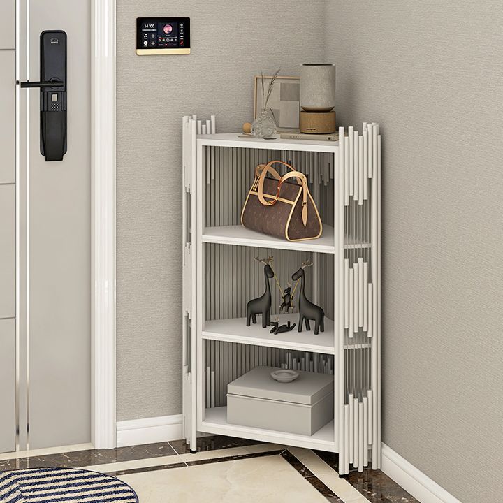 Glam Stone and Metal Sideboard Table 1 Cabinet Glass Door Buffet Stand