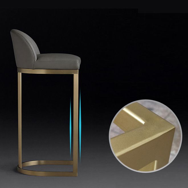 Contemporary Armless Dining Stools Metal Bar Stools with Footrest