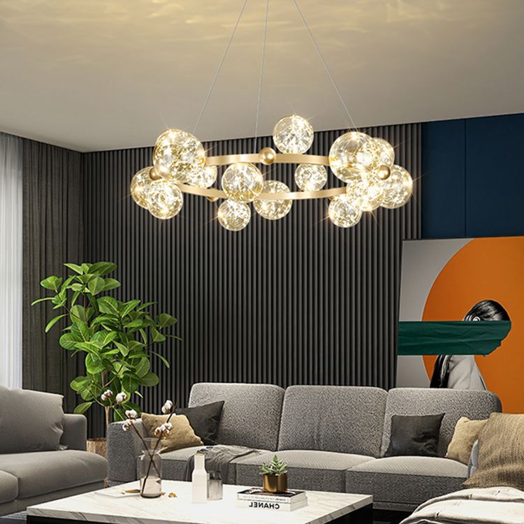 Modern Dining Room Lighting Globe-Shaped Pendant Lights Glass Pendant Chandelier