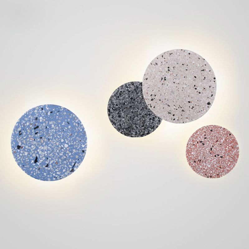 Modernist Sconce Lighting Circular Stone Wall Lamp for Hallway