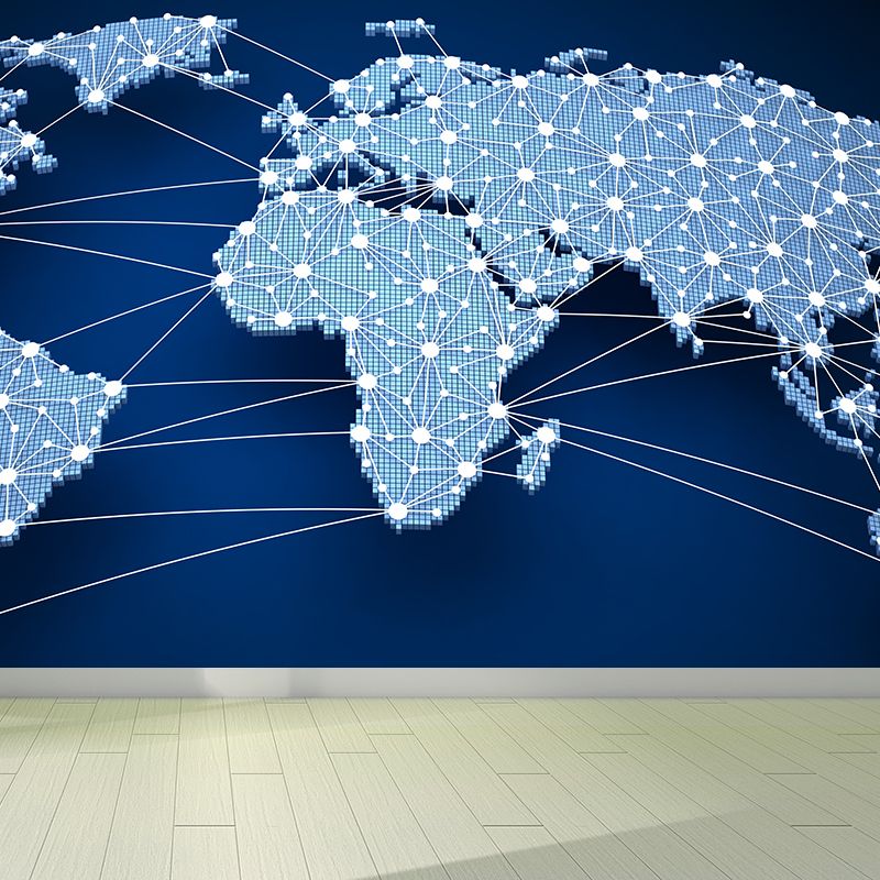 Abstract Pattern Wall Mural Dark Color Contemporary Wall Covering for Living Room