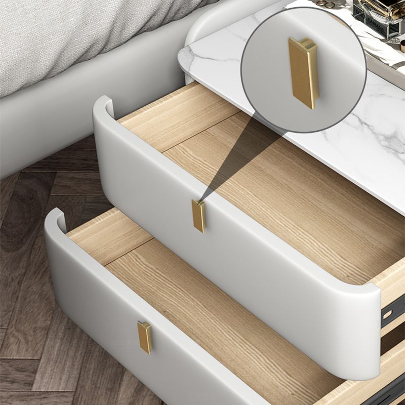 Solid Wood Frame 3 Drawer Leather Multicolor Choice Gold Table Leg Nightstand