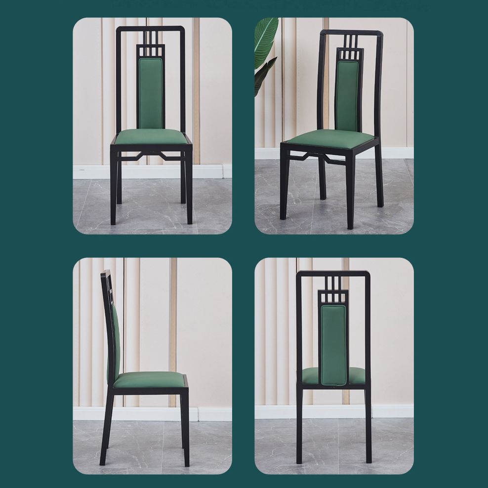 Faux Leather Dining Chairs Glam Style High Back Dining Chairs