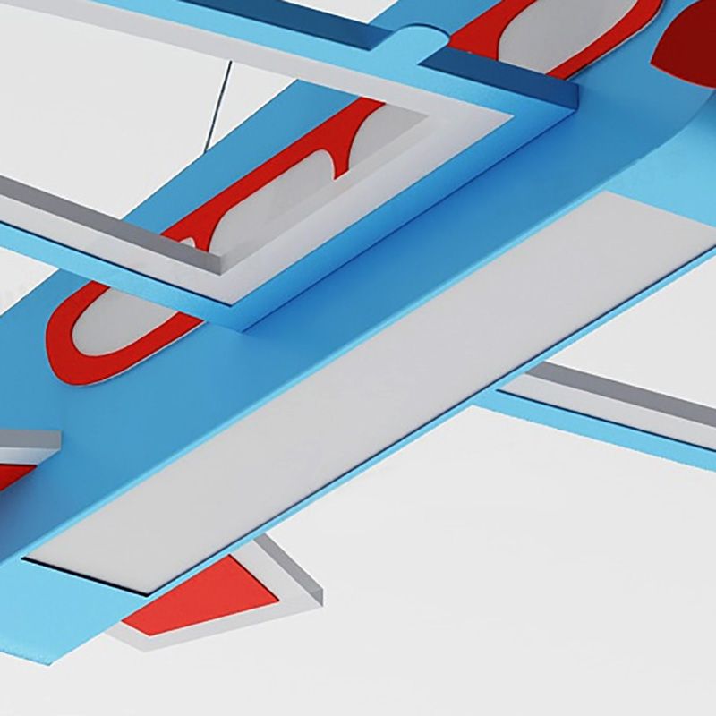 Aviones azules de lámpara colgante de metal y acrílico LED LED CELOINGE LECHE EN LUZ CALIENTE/BLANCA