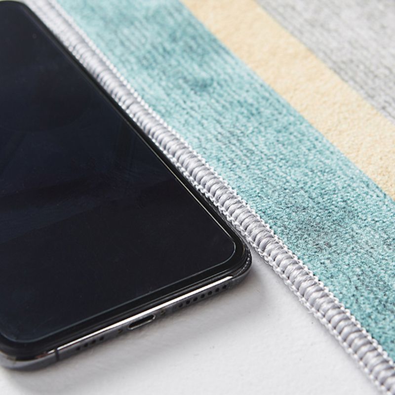 Brown Modern Rug Polyester Line Rug Washable Rug for Bedroom