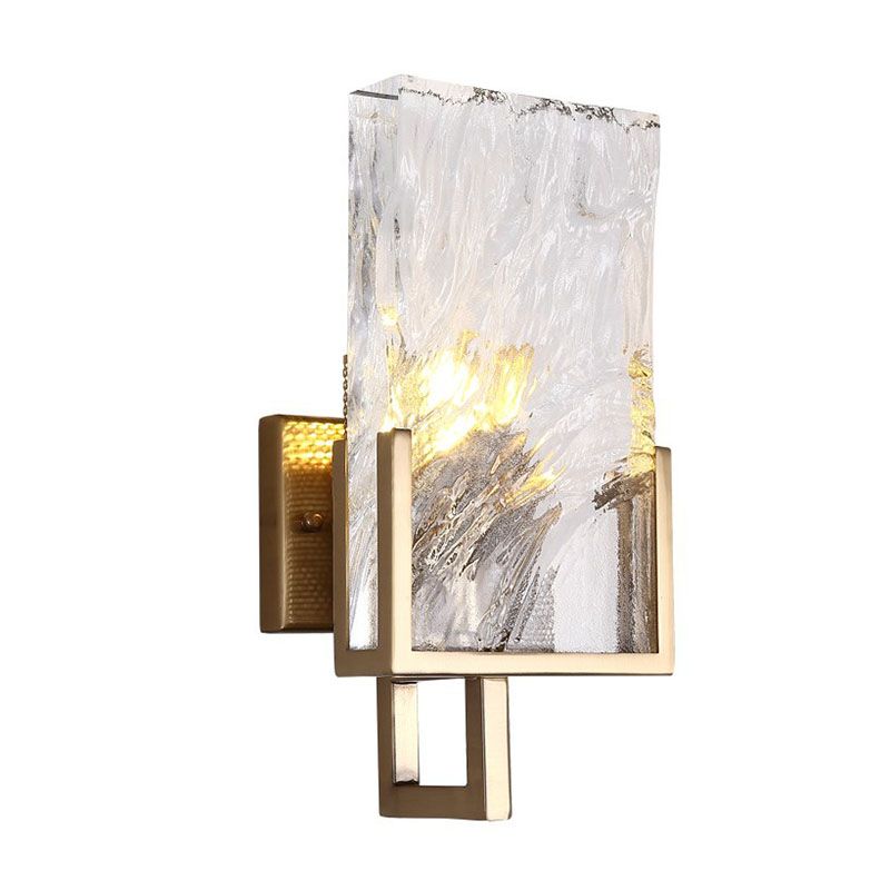 1 Lichtgold zeitgenössische Wandbeleuchtung Kristallquadrat-Wandbeleuchtung für Schlafzimmer