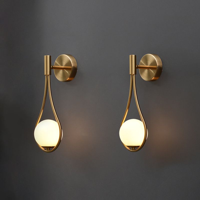 Modern Style Teardrop Sconce Light Fixture Glass Bedroom Wall Mounted Light Fixture