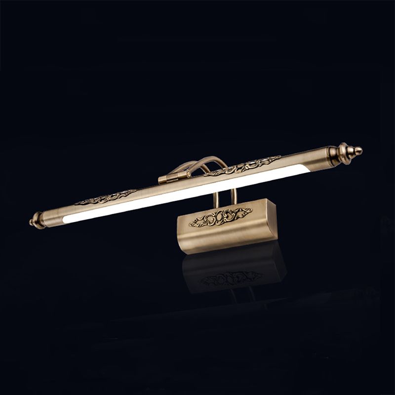 Lumo da parete a specchio lineare in metallo moderno lampada montata a parete a 1 luci in nichel