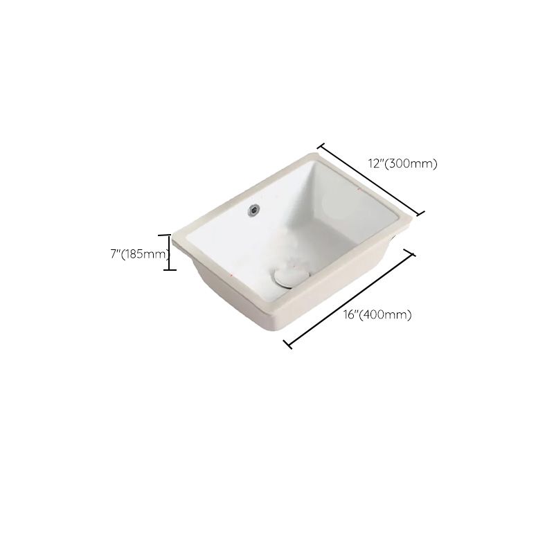Modern Style Bathroom Sink Undermount Ceramic Bathroom Sink in White