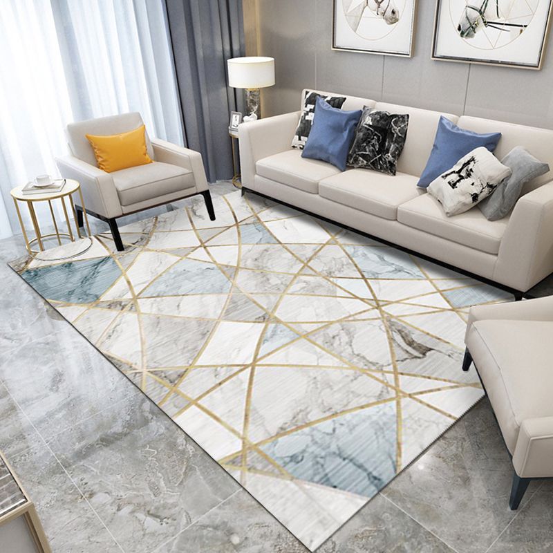 Trendy binnentapijt met marmeren print Veelkleurige eenvoud Polyester binnentapijt Antislip achtervlaktapijt voor woondecoratie