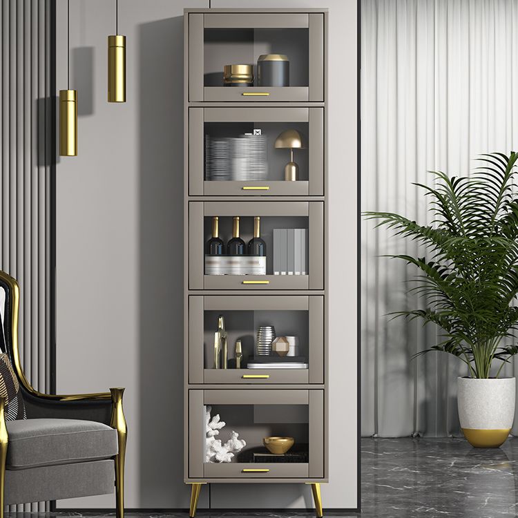 Modern Style Bookshelf Closed Back Shelf Bookcase with Doors for Office Home