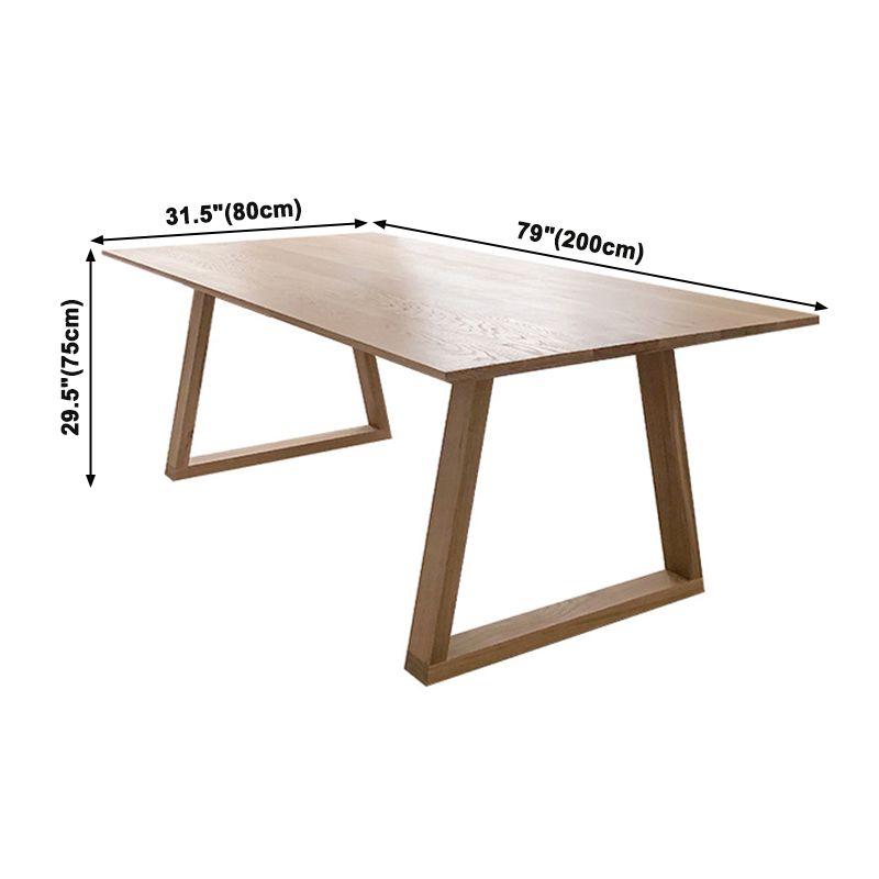 Modern Solid Wood Table Rectangle Dining Table with Double Pedestal Base